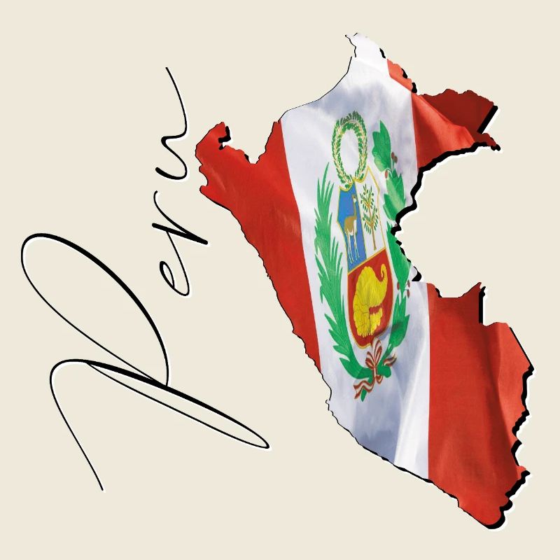 Drapeau du Pérou sur la carte du Pérou FR