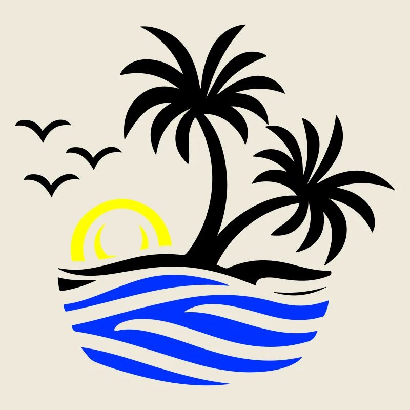Island Palm Trees Sea