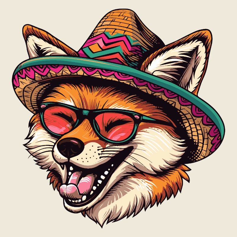 Fox Bande Dessinée Drôle Sombrero