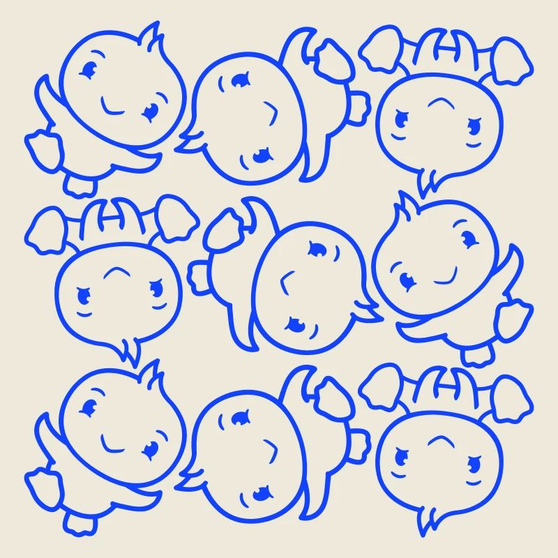 9 Ducks Many Friends Pattern Party Birds Dancing