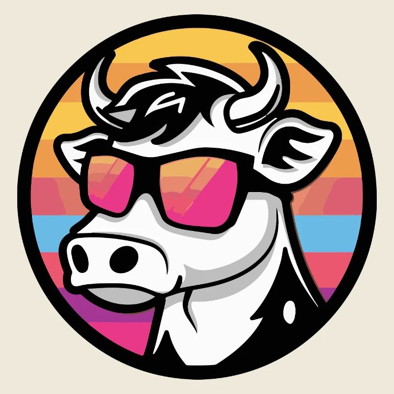 Vache Bande Dessinée Cool Été