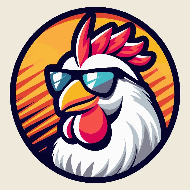 Huhn Comic Cool Sommer