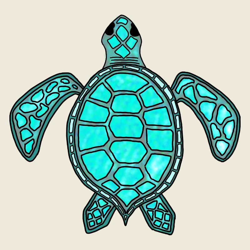 Green turtle - turquoise
