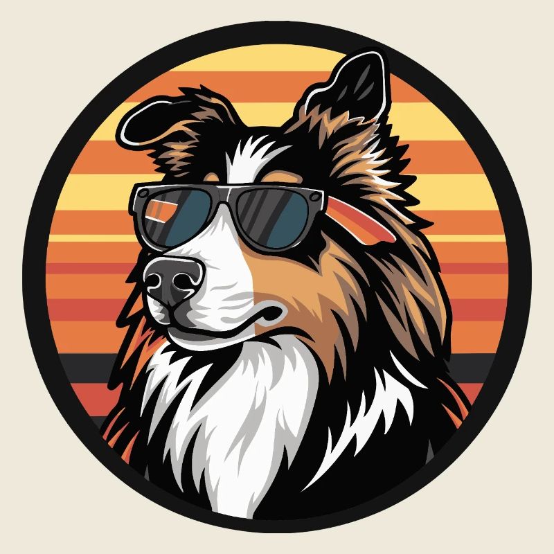 Border Collie Hund Cool Comic
