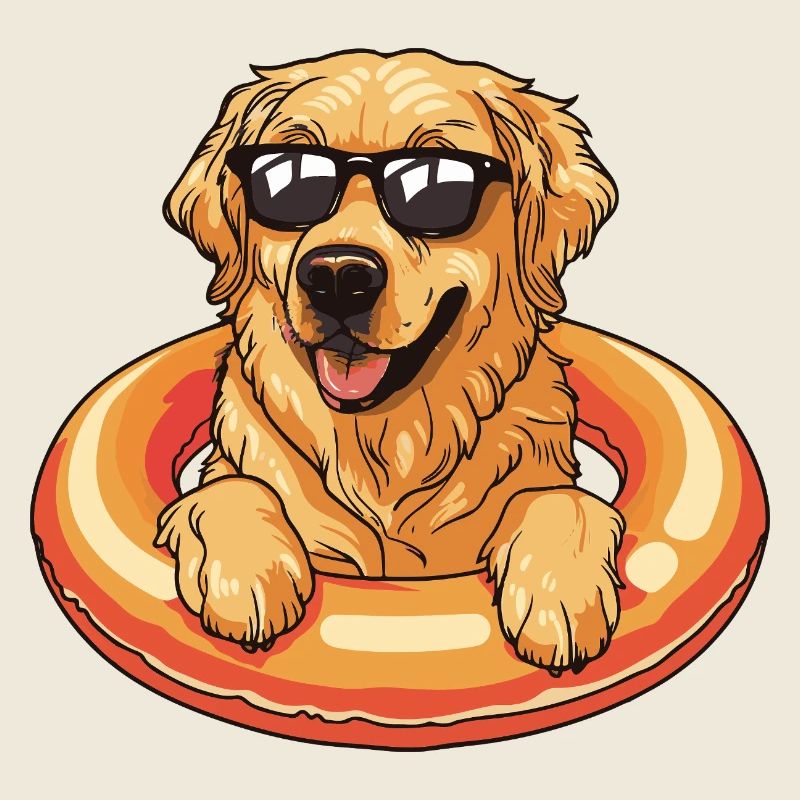 Golden Retriever Hund Comic Cool