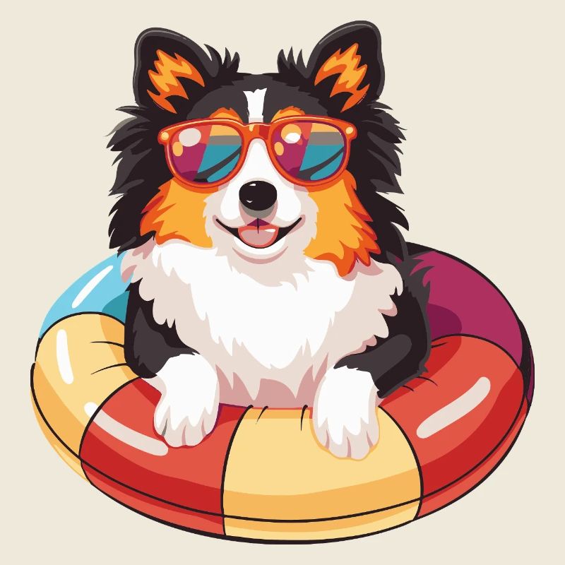 Border Collie Hund Comic Cool