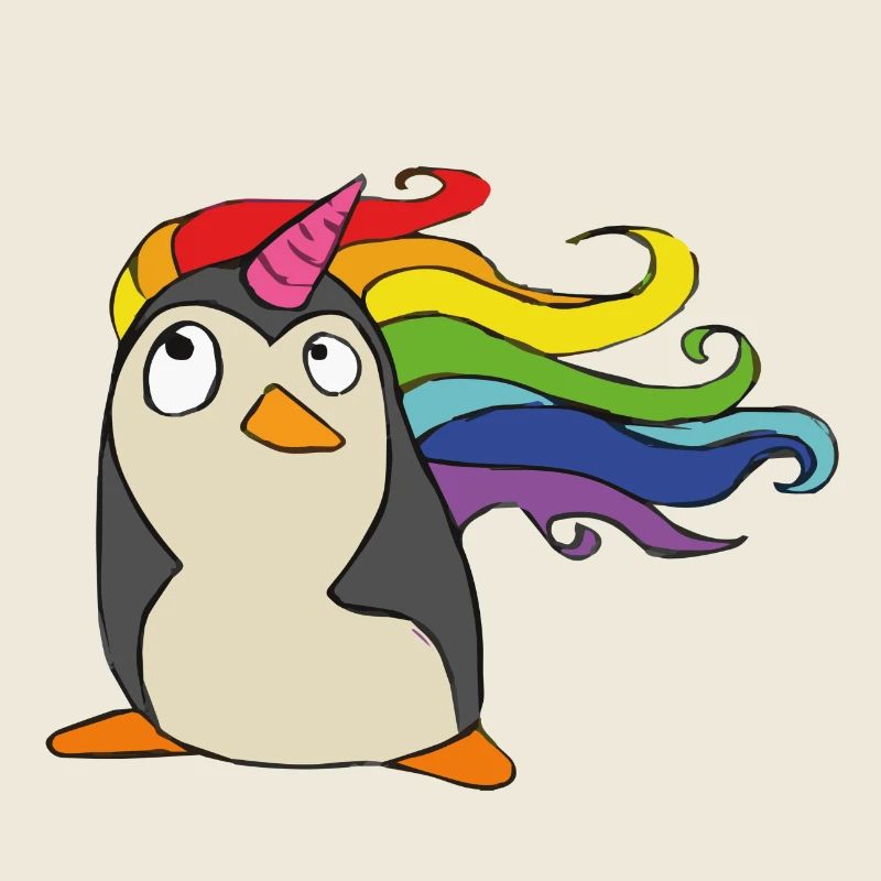 Punguin Einhorn Regenbogen
