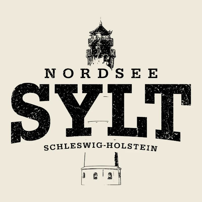 Sylt Nordsee (schwarz oldstyle)