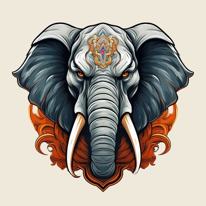 Éléphant combatif sauvage en colère pugnace