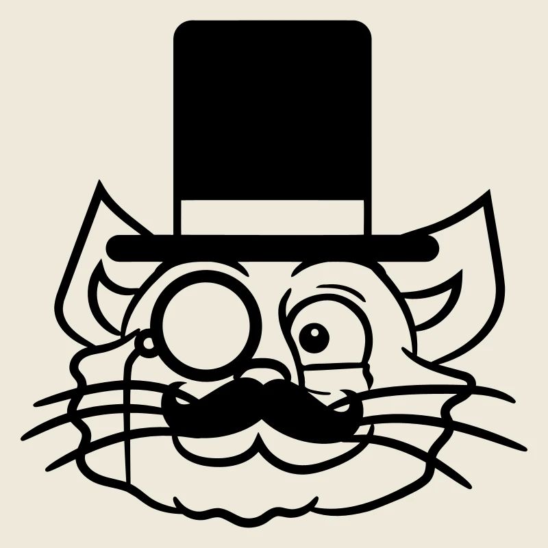 Sir Cat Gentleman Top Hat Monocle Rich Gentleman