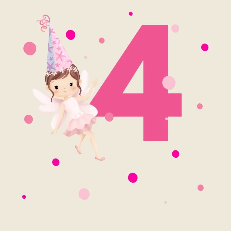 4e anniversaire fée rose