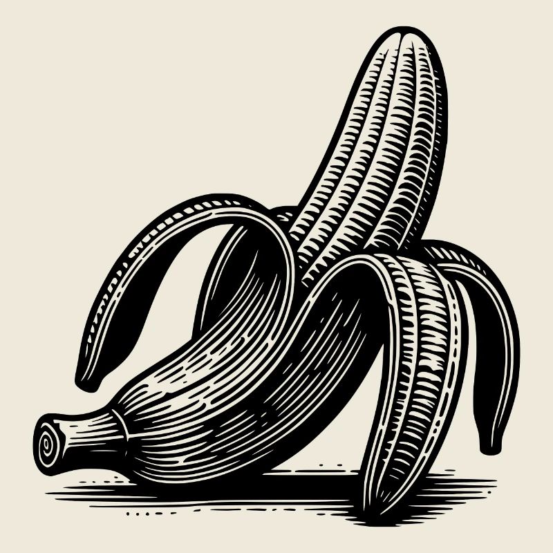 Striptease Banana Drawing Ink Style