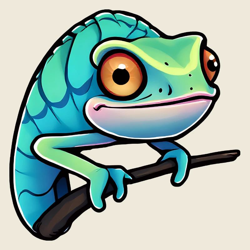 Adventurous Blue Lizard on a Branch
