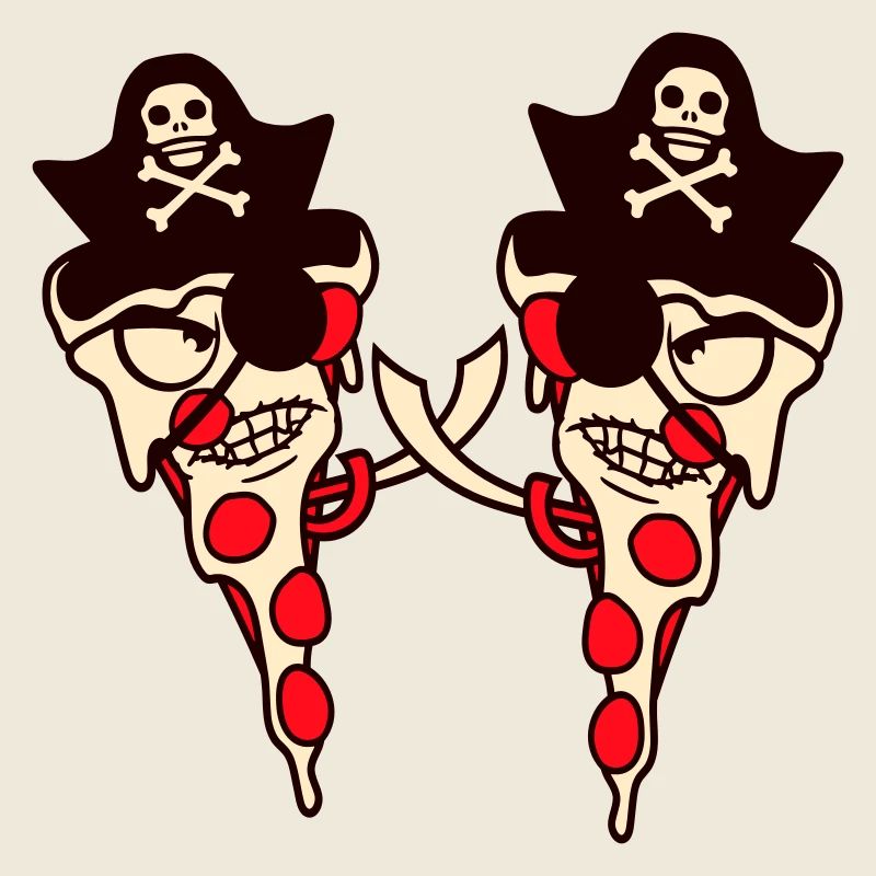 2 Evil Fast Food Pizza Pirate Duel Eye Patch