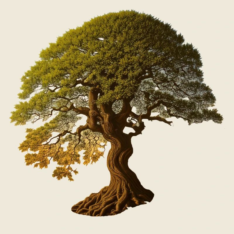 Tree deciduous tree in warm shades