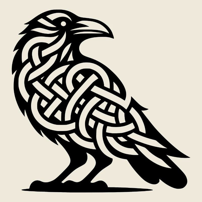 Wild Crows Bird Celtic Tattoo Knot Style