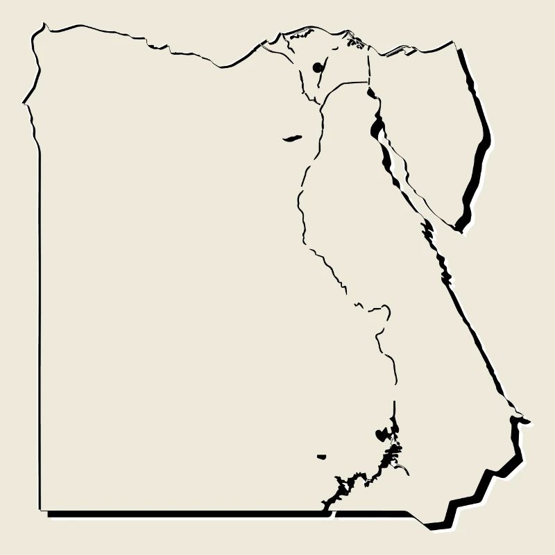 Egypt map as outline