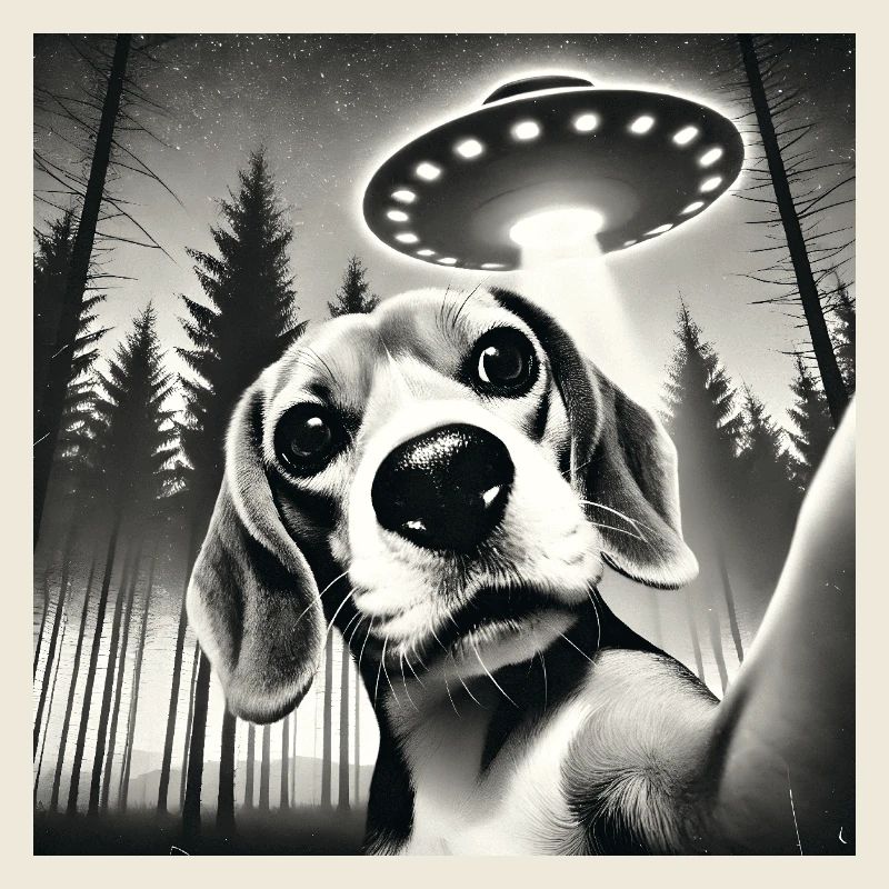 Lusitge Beagle Dog UFO Alien Selfie
