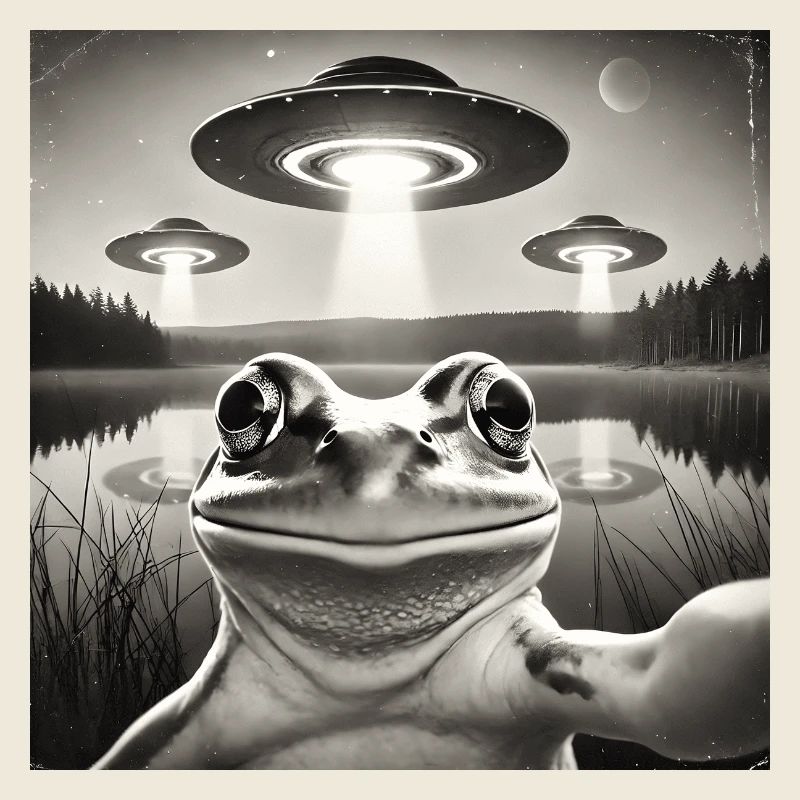 Funny Frog UFO Selfie Alien
