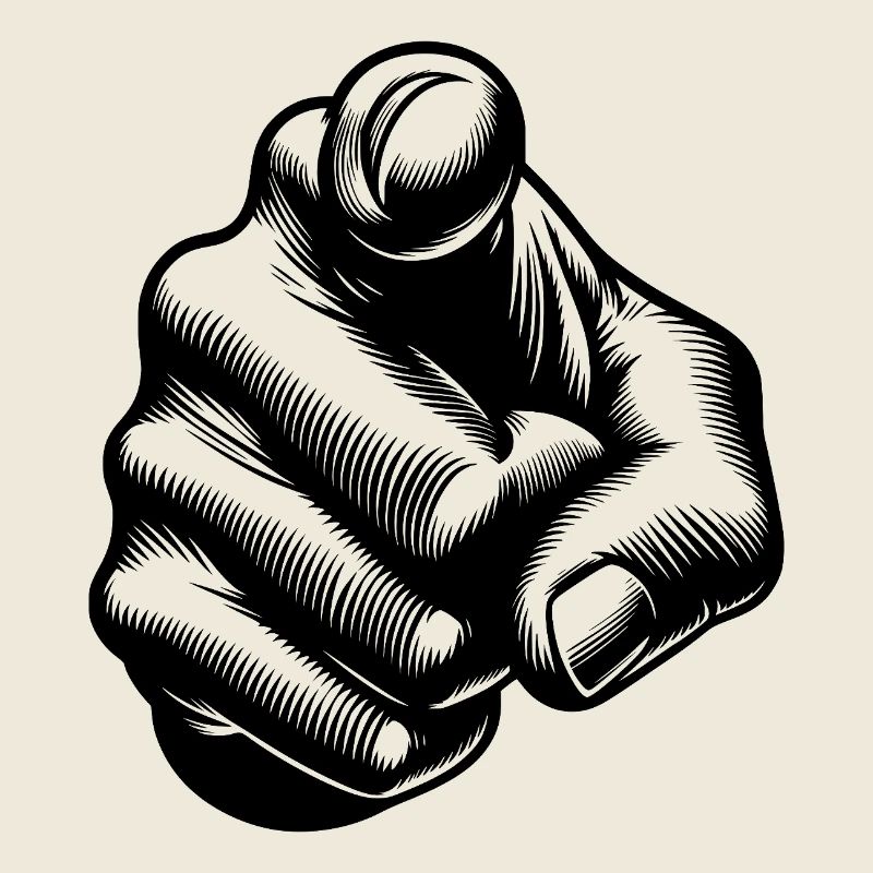 Classic Iconic Finger Pointing Hand Gesture