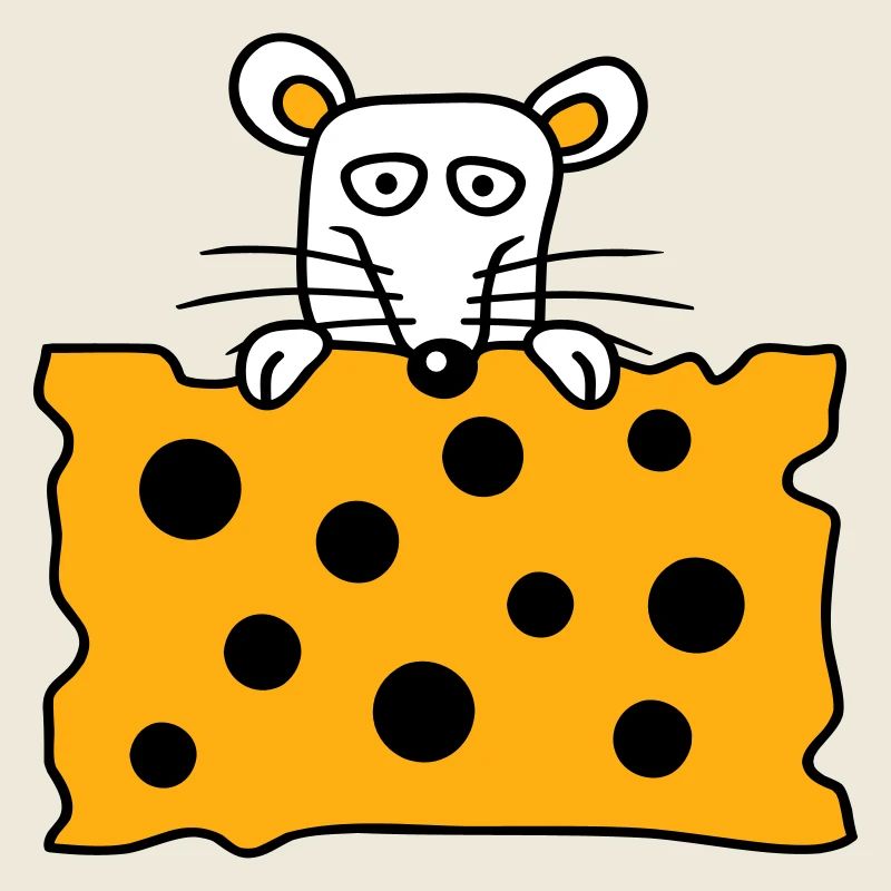 Souris Rat Derrière De Grands Trous Fromage Semble Drôle