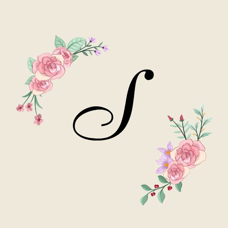 Pink floral letter s