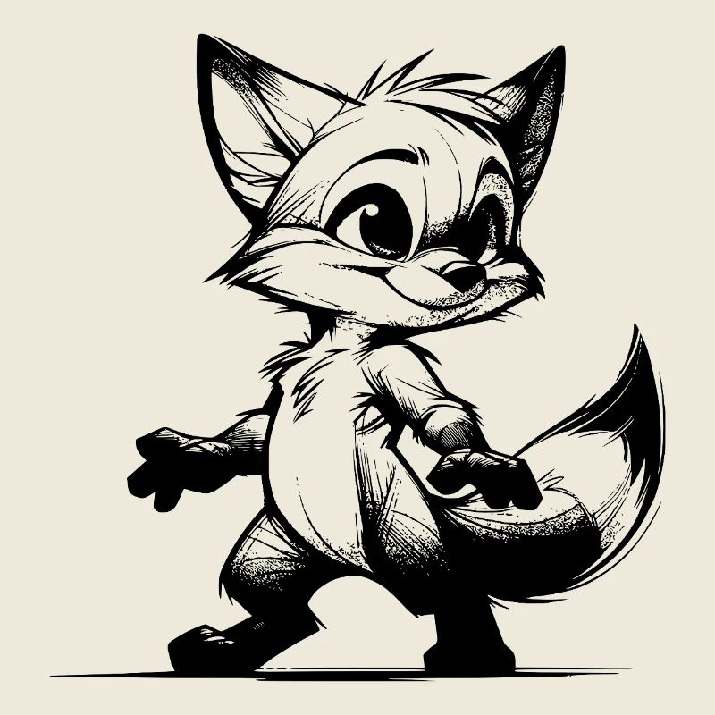Clever Fox Sly Fox Drawing Sketch