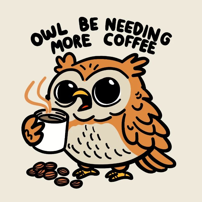 Owl Be Needing More Coffee Funny Coffee Lover Gift