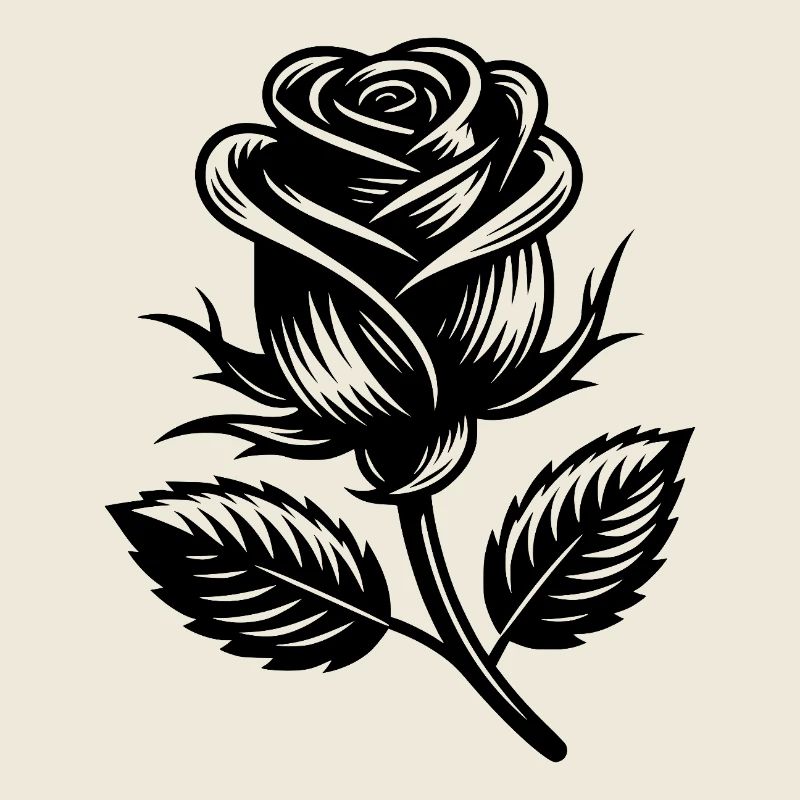 Rose simple motif de rose élégant