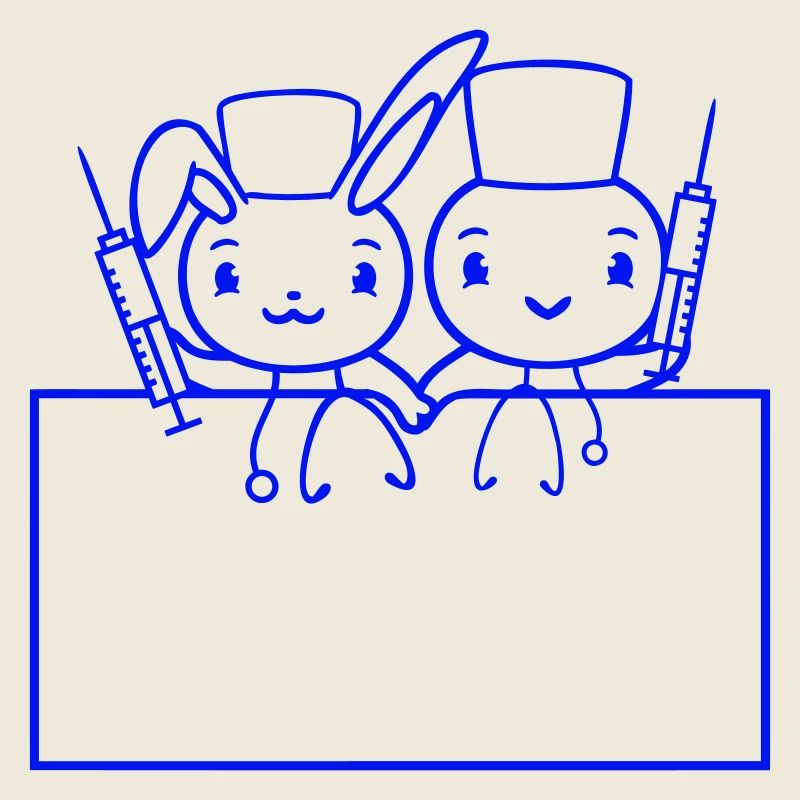 Hase Vogel Küken Arzt Spritze Team 2 Freunde Crew