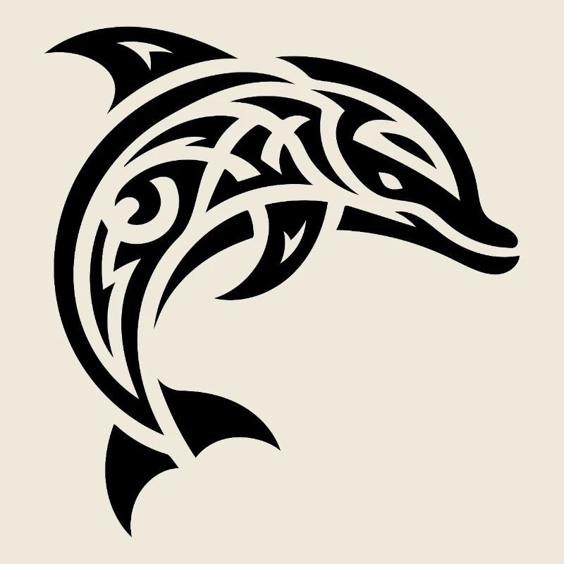 Elegant jumping tattoo dolphin bottlenose dolphin
