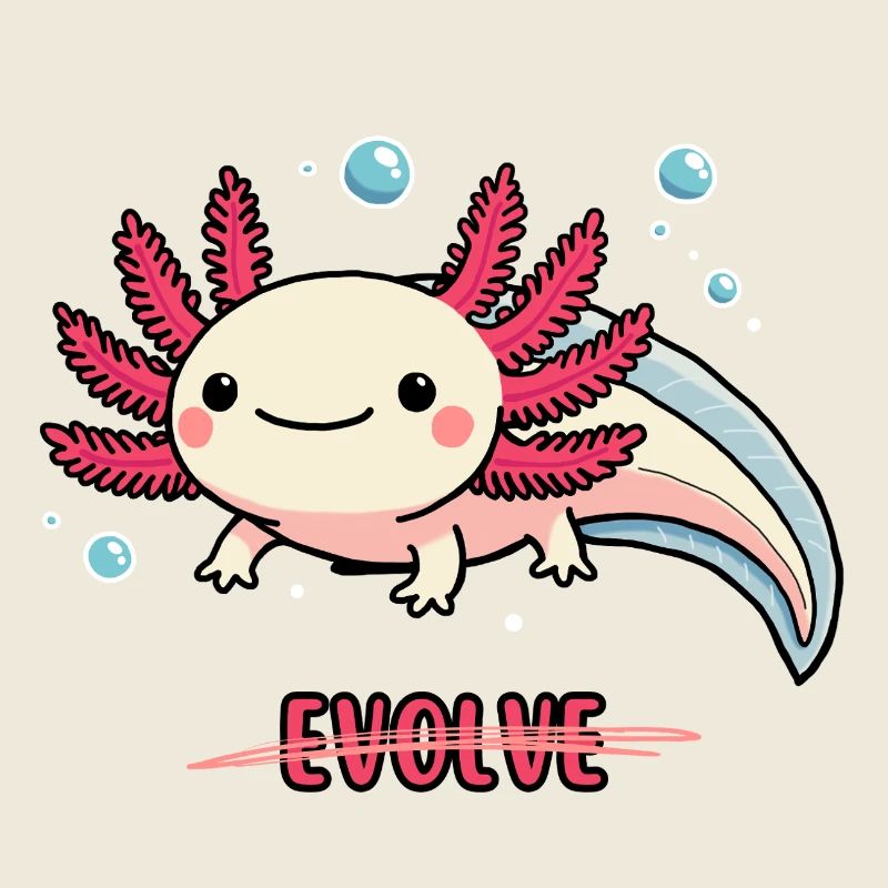 Evolve Axolotl – Motif mignon avec message