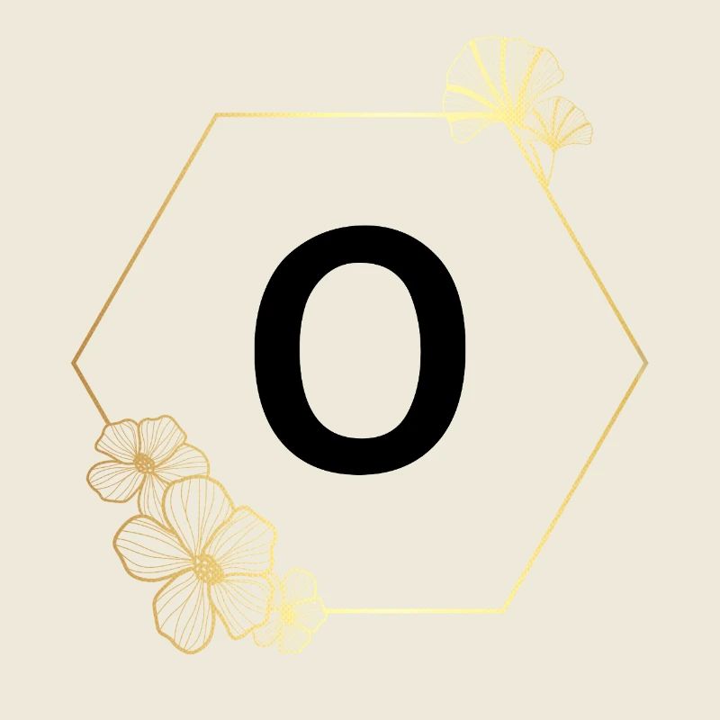 Letter o Gold Floral Frame