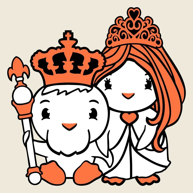 2 Ducks King Queen Prince Princess Couple Crown