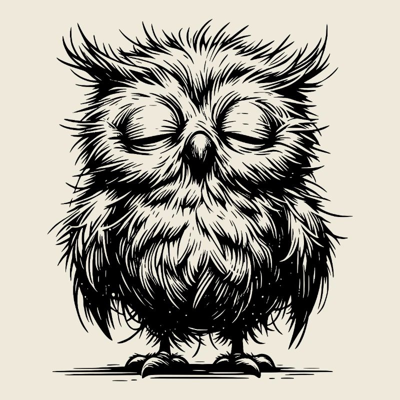 Morgenmuffel Eule - Bin ich wach? – Keine Ahnung