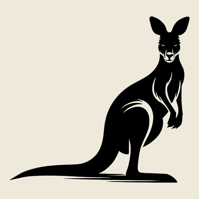 Silhouette eines anmutigen Kängurus