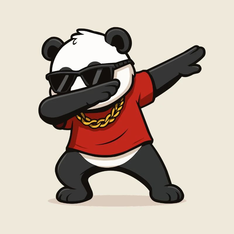 panda dabbing comic