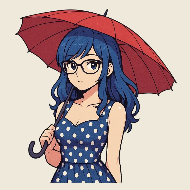 Eine junge Frau mit Regenschirm