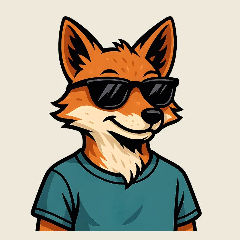 Comic-Fuchs mit Sonnenbrille