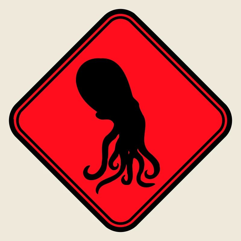 Octopus Danger Sign Caution Warning