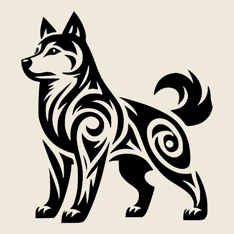 Mystical Powerful Tribal Husky Dog