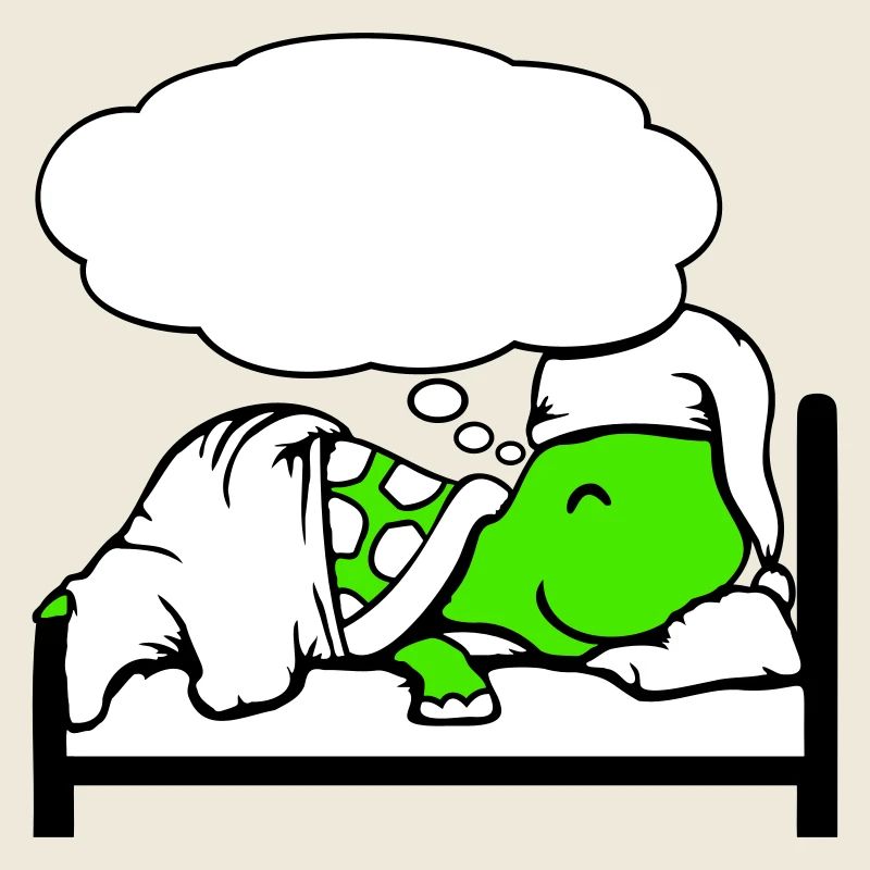 Turtle sleeps tired bed sleepy head dreaming