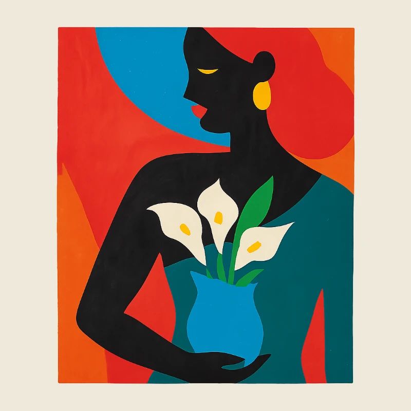 Florale Frau – Afro Pop Art