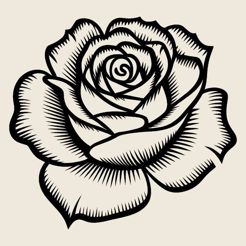 Rose - Cooles botanisches Logo
