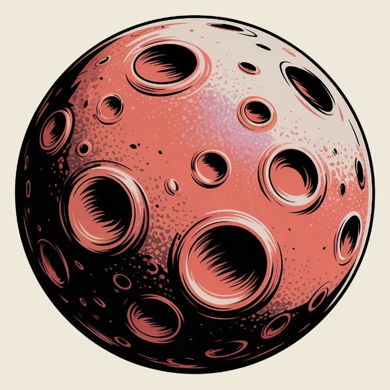 Planet mit Kratern Sci-Fi Motiv