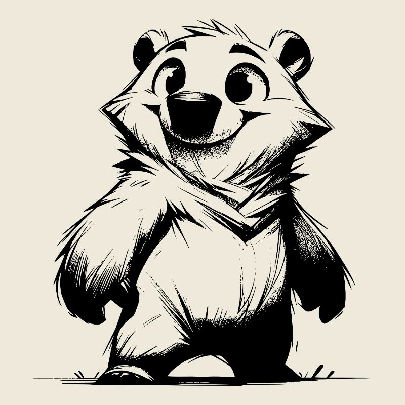 Ours amical avec un sourire effronté