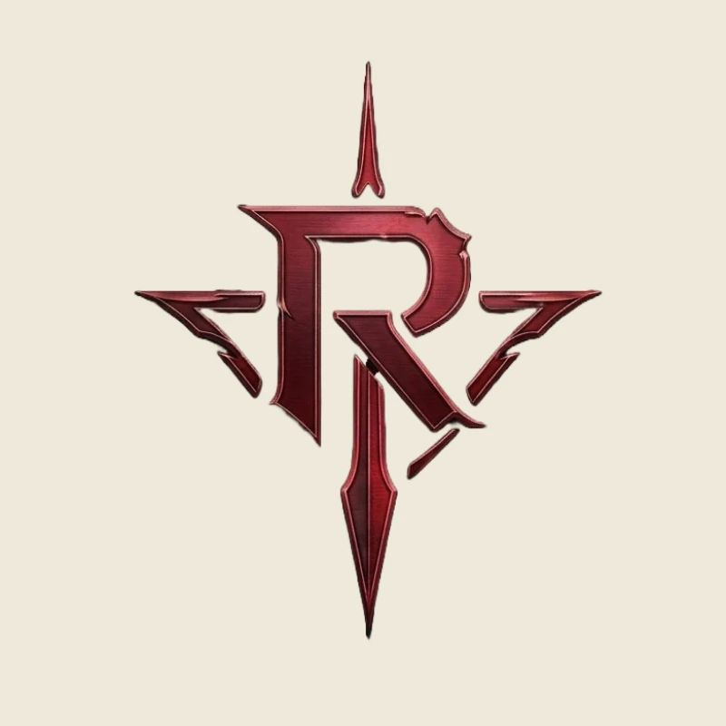 Crimson Rune Emblem with Blade Motif