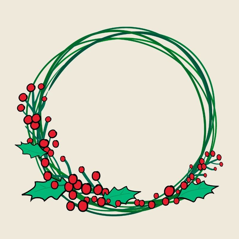 Frohe Weihnachtsdekoration mit Kranz