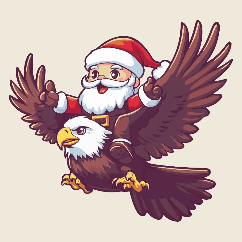 Eagle Santa Claus Cartoon