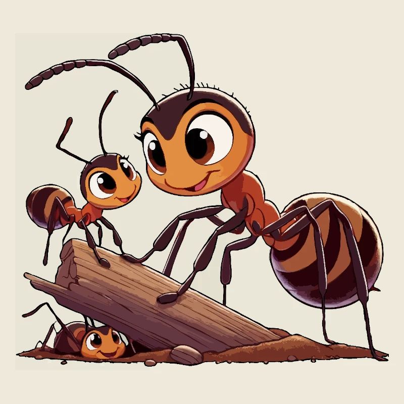 Ameisenmutter spielt mit Kindern